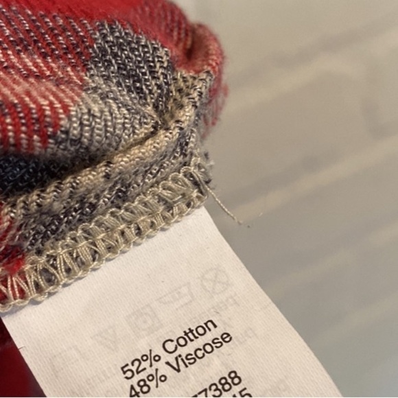 Madewell flannel dress plaid soft cozy pockets xxs oversized fall wear red gray - Picture 6 of 7
